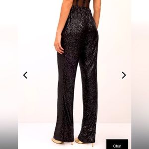 Size large women’s wide leg sequins paints, with satin stripe